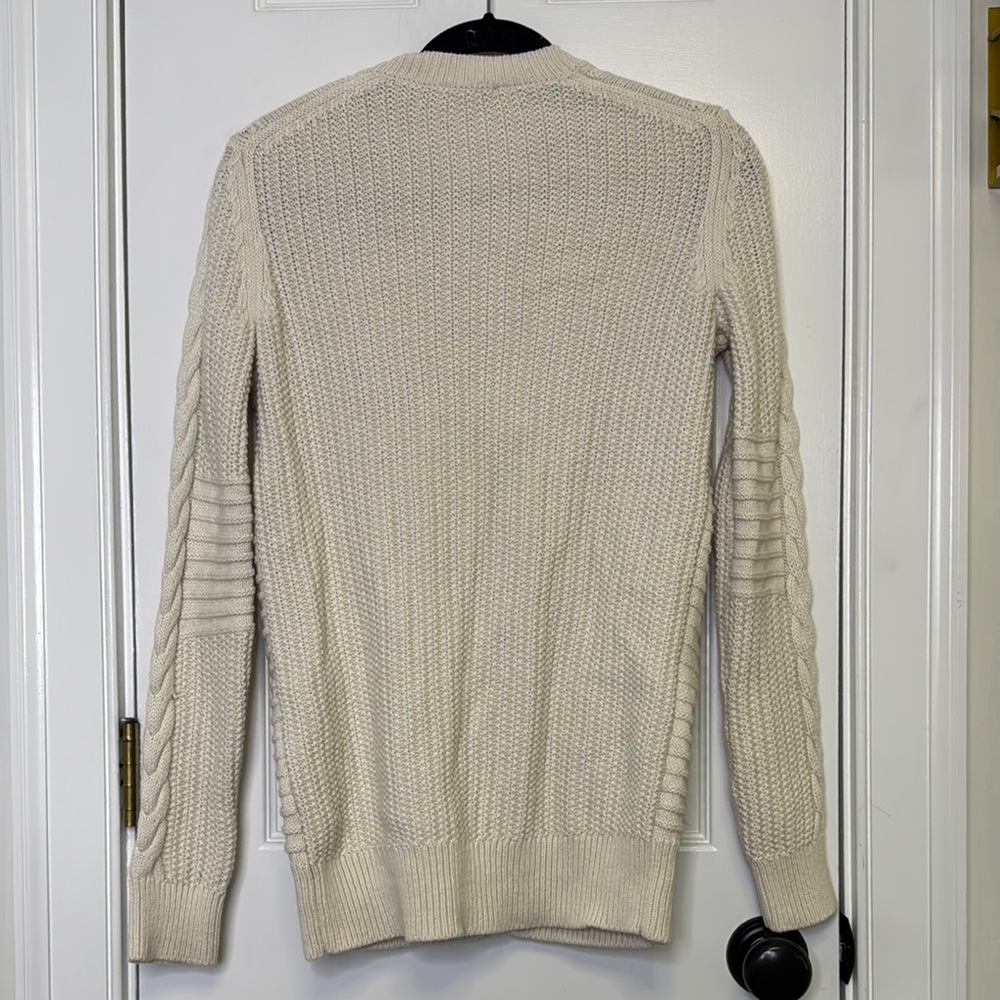 GAP Cream V-Neck Cable Knit Cardigan PTP: 17.5”-20.5” - Picture 6 of 9